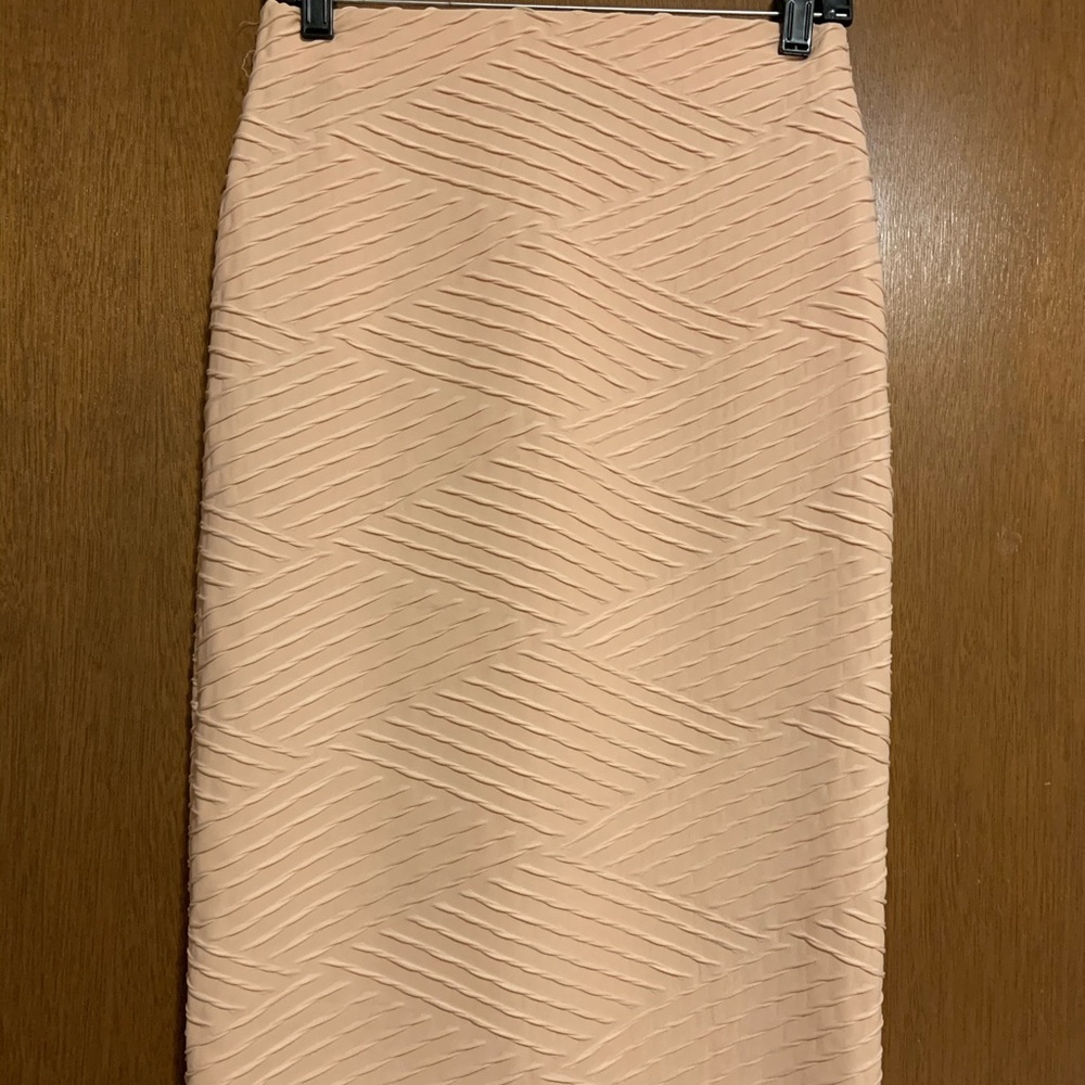 Blush colored pencil skirt